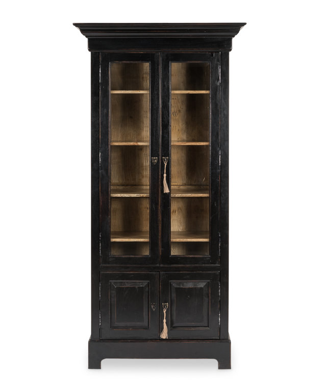 Ebony Black Adjustable Wood Traditional Bookcase