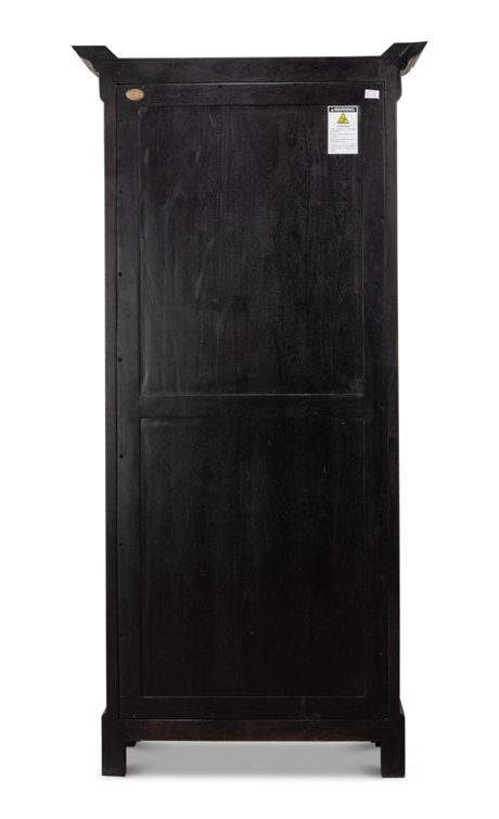 Ebony Black Adjustable Wood Traditional Bookcase