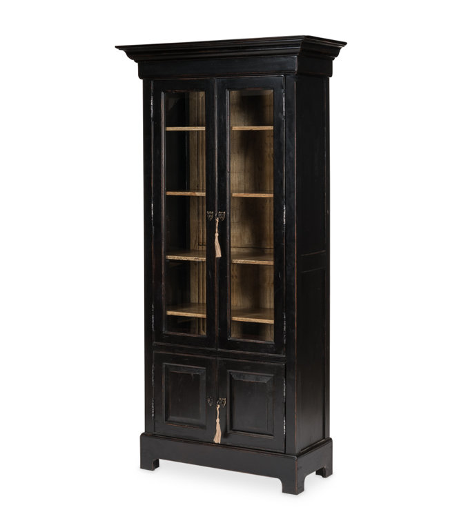Ebony Black Adjustable Wood Traditional Bookcase