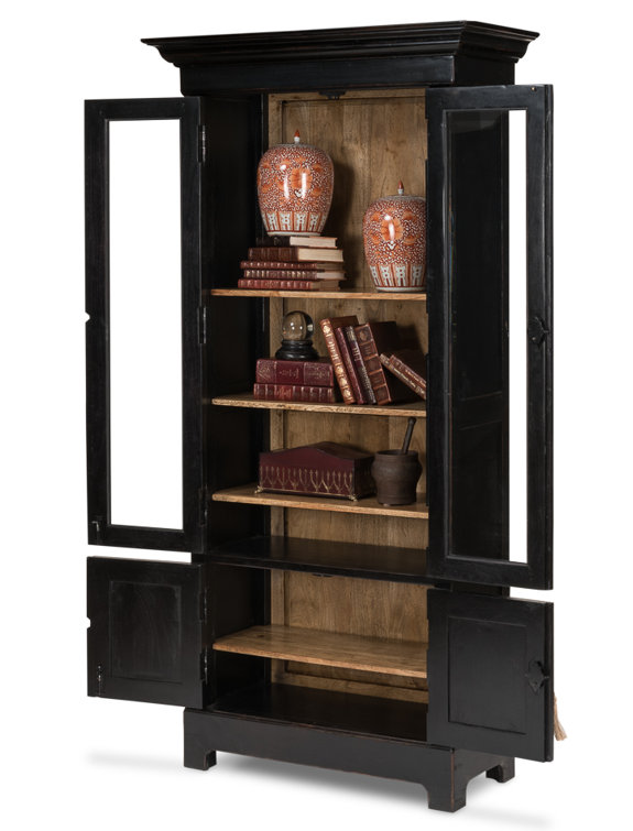 Ebony Black Adjustable Wood Traditional Bookcase