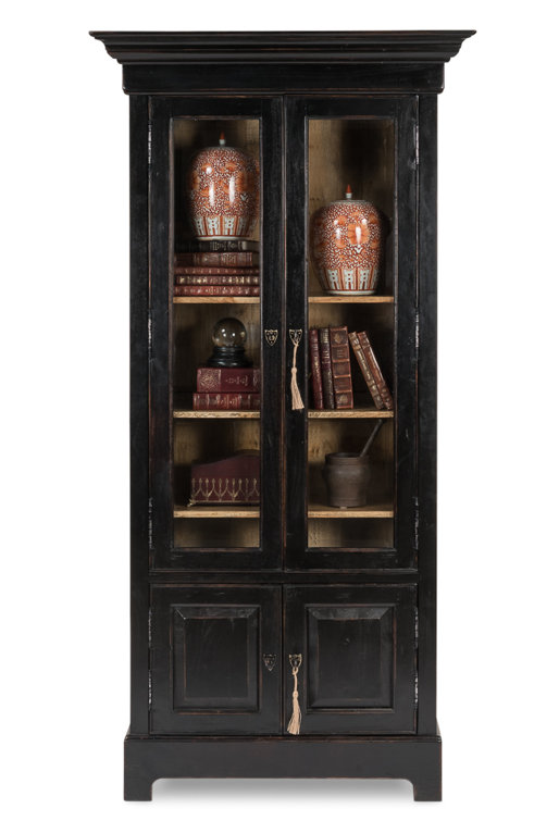 Ebony Black Adjustable Wood Traditional Bookcase