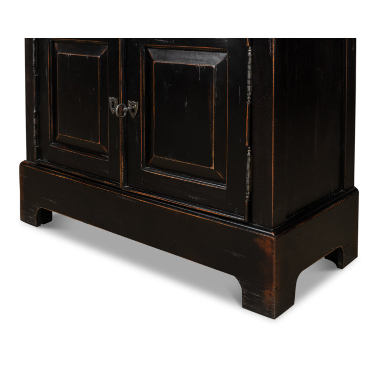 Ebony Black Adjustable Wood Traditional Bookcase