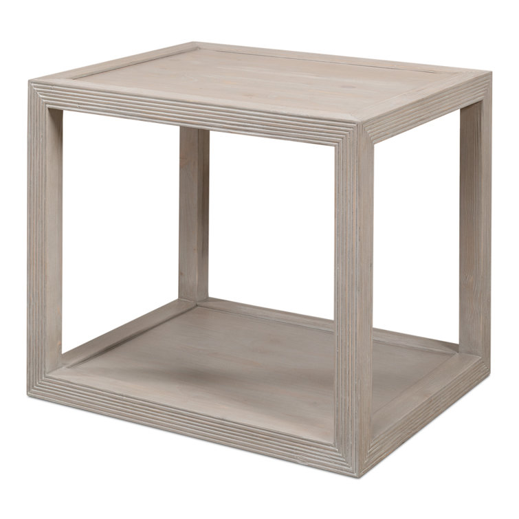 Sarreid Ltd Light Brown Solid Wood Rectangular End Table
