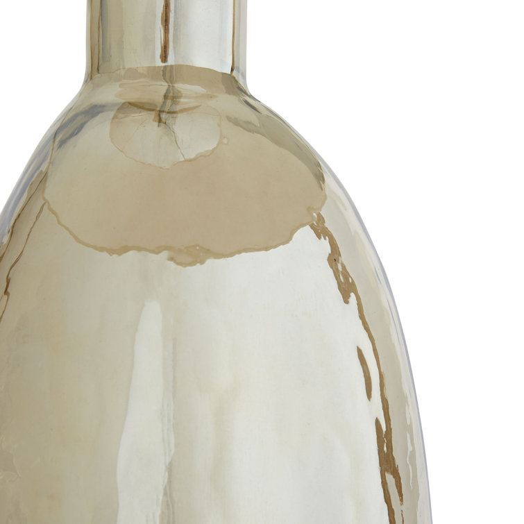 Modern Irregular Mouth Blown Glass Table Lamp with Putty Shade
