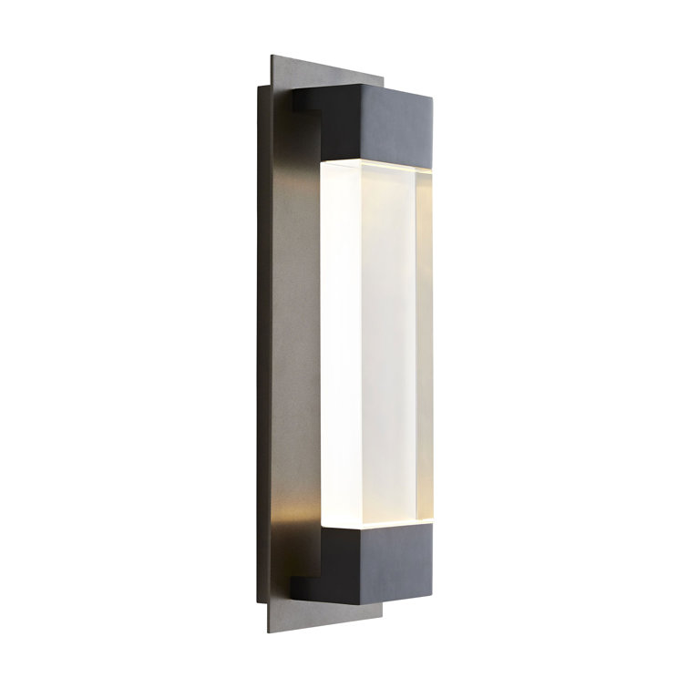 Aged Brass and Black LED Outdoor Wall Sconce
