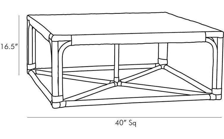 Underhill 40'' Square Woven Rattan Coffee Table