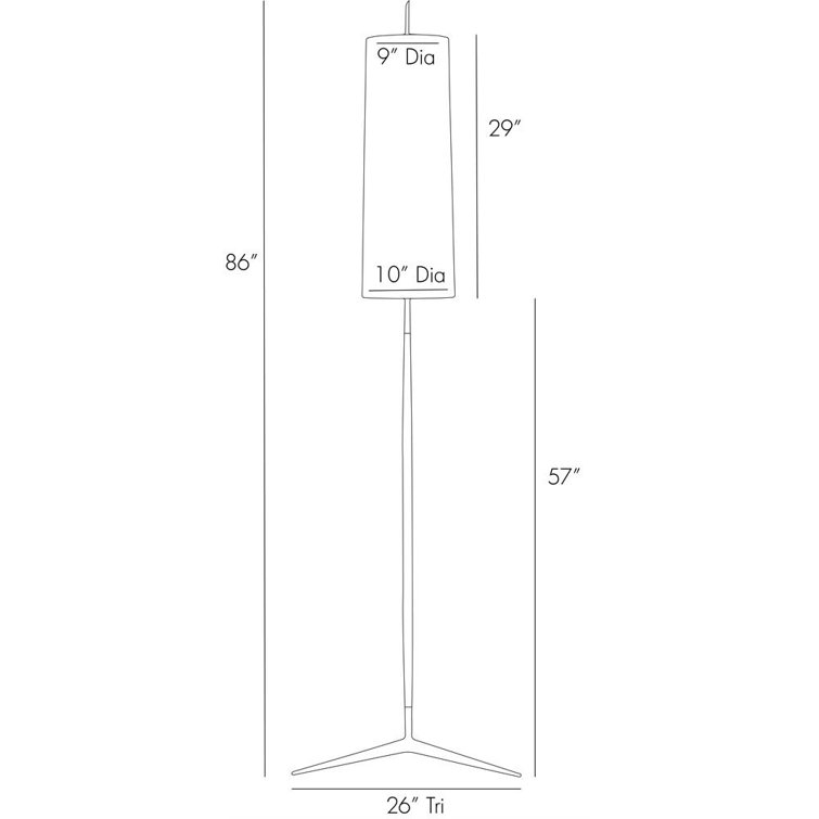 Bronze and Brass 57" Floor Lamp with Linen Shade