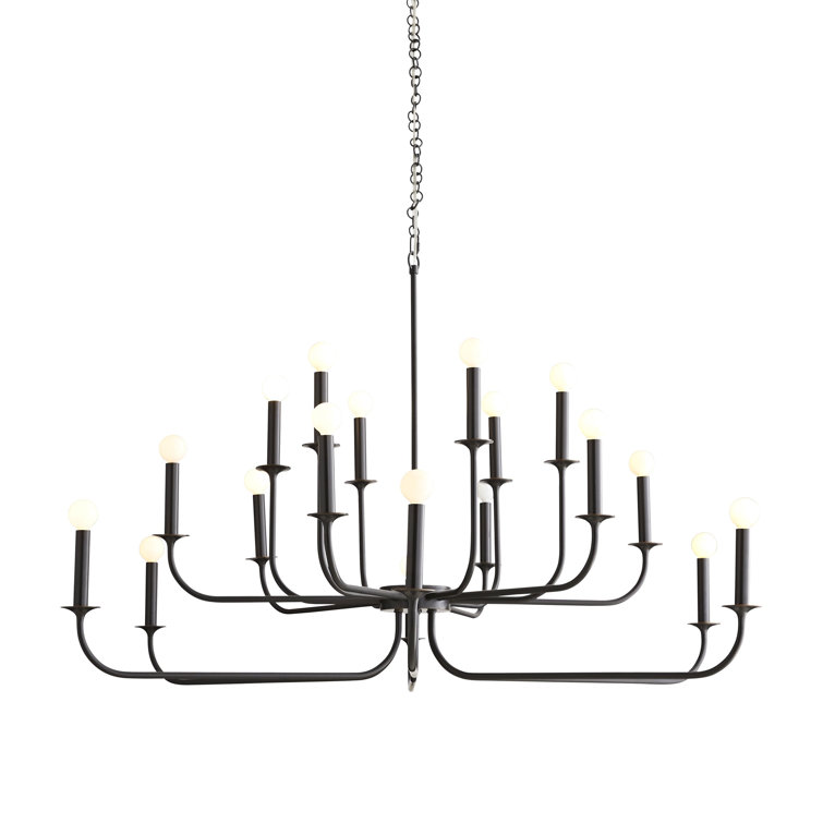 Bronze Sputnik 18-Light Double Tier Plug-In Chandelier