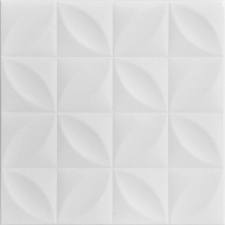 White Heron Faux Tin 2x2 Polystyrene Glue-Up Ceiling Tile