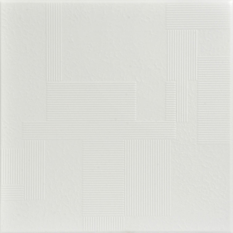 Dove White Faux Tin 2x2 ft Glue-Up Ceiling Tile