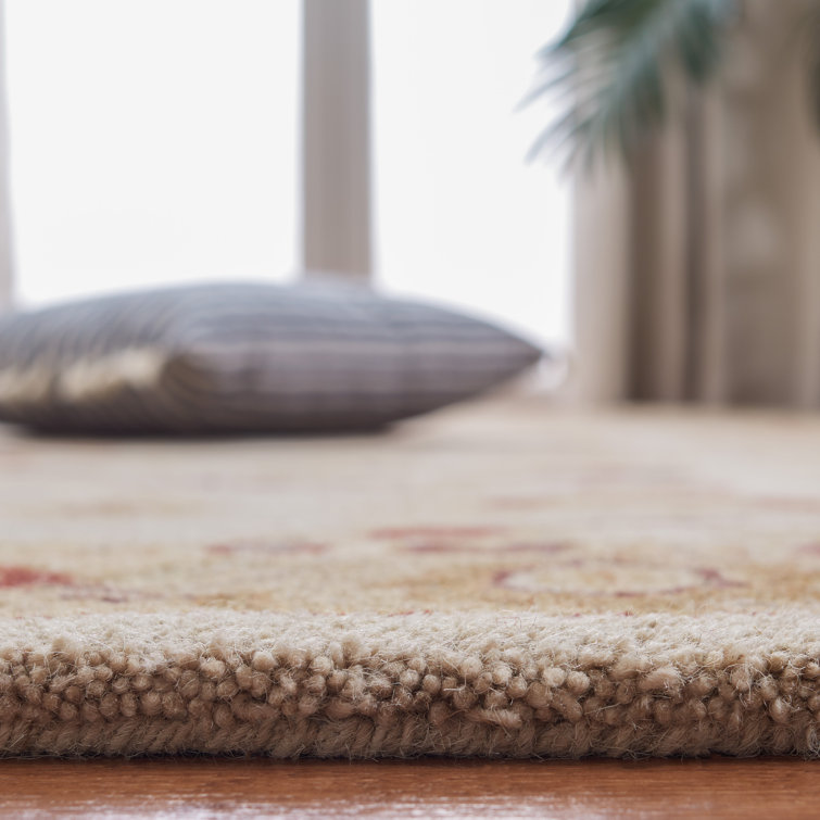 Ivory and Gold Handmade Tufted Wool Area Rug