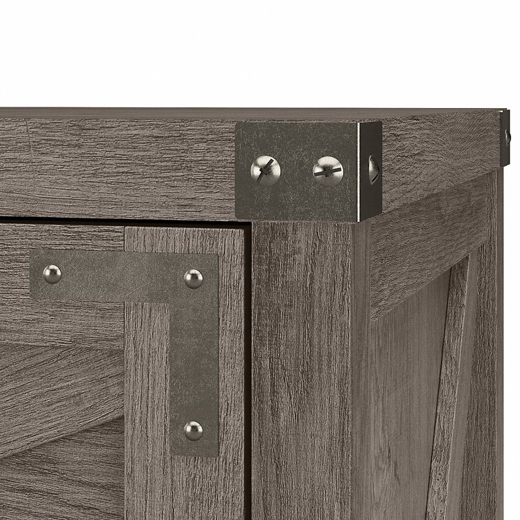 Restored Gray Modern Farmhouse 2-Drawer Lockable Lateral Filing Cabinet