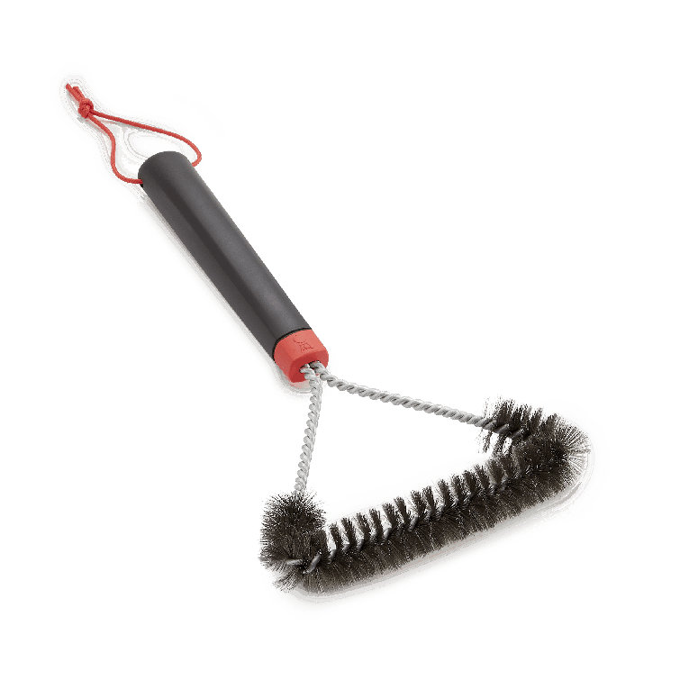 Weber 12" Black and Red Three-Sided Grill Brush