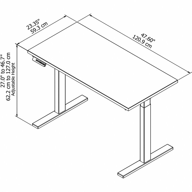 ErgoFlex Black Walnut and Cool Gray Electric Sit-Stand Desk 47.6"