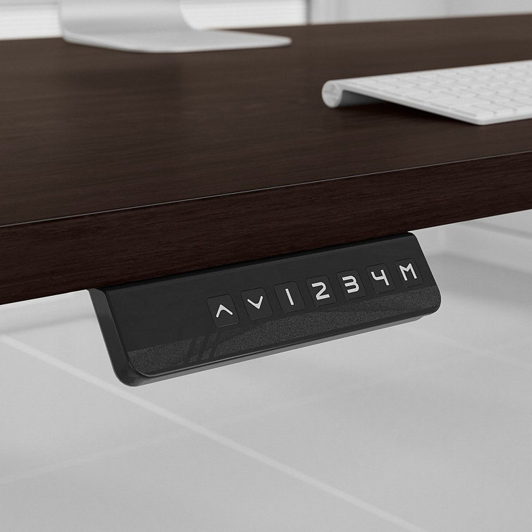 ErgoFlex Black Walnut and Cool Gray Electric Sit-Stand Desk 47.6"