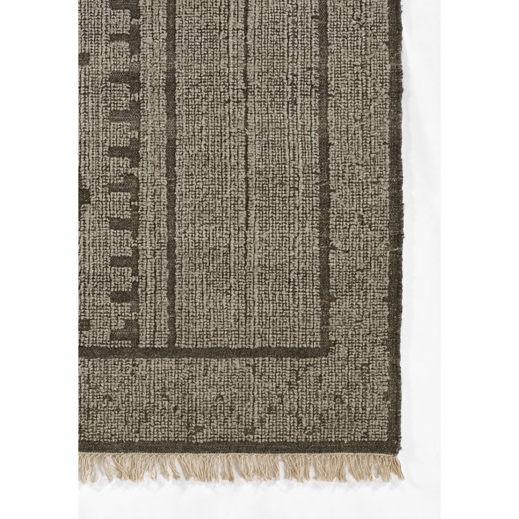 Bristol Handwoven Geometric Wool Blend Area Rug, 5' x 8', Natural