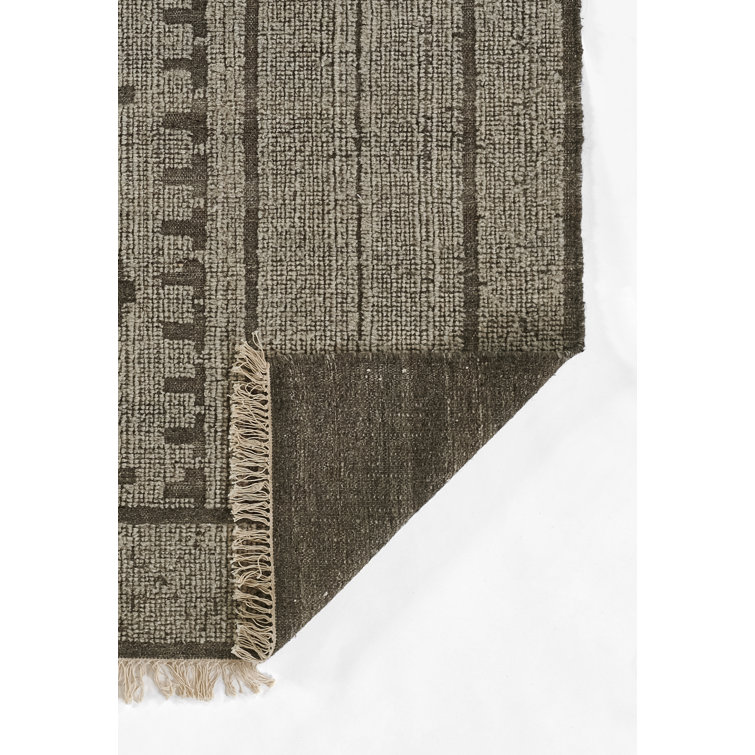 Bristol Handwoven Geometric Wool Blend Area Rug, 5' x 8', Natural