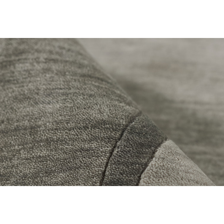 Handmade Gray Wool Rectangular Area Rug 5' x 8'