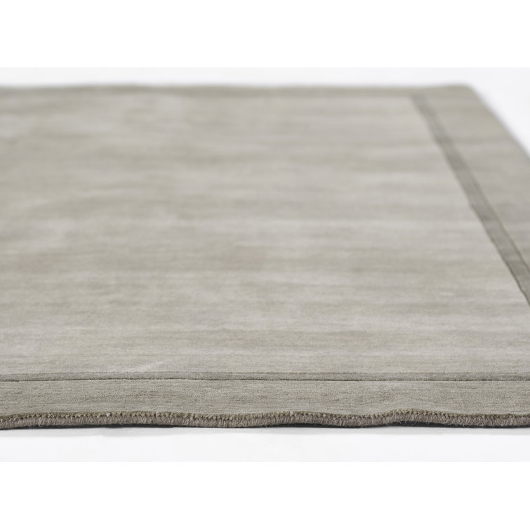 Handmade Gray Wool Rectangular Area Rug 5' x 8'