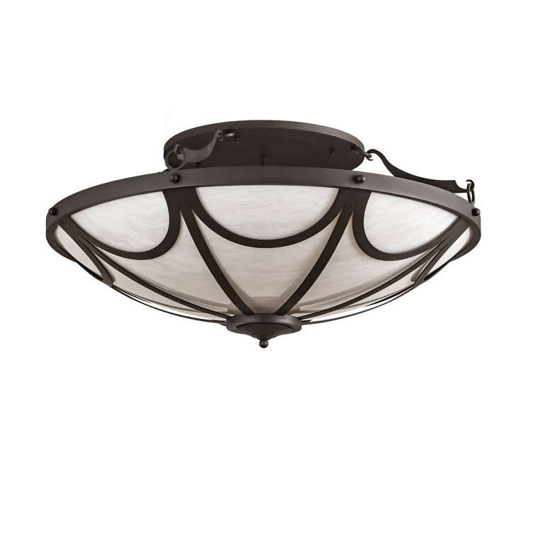 Whitestone Idalight and Wrought Iron 42'' Flush Mount