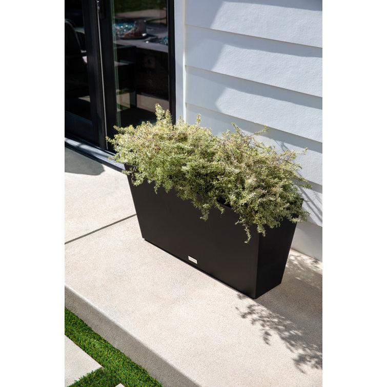 Black 31" Recycled Plastic Indoor/Outdoor Planter