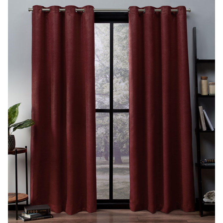 Oxford Chili Red Room Darkening Grommet Curtain Panels, 52" x 108"