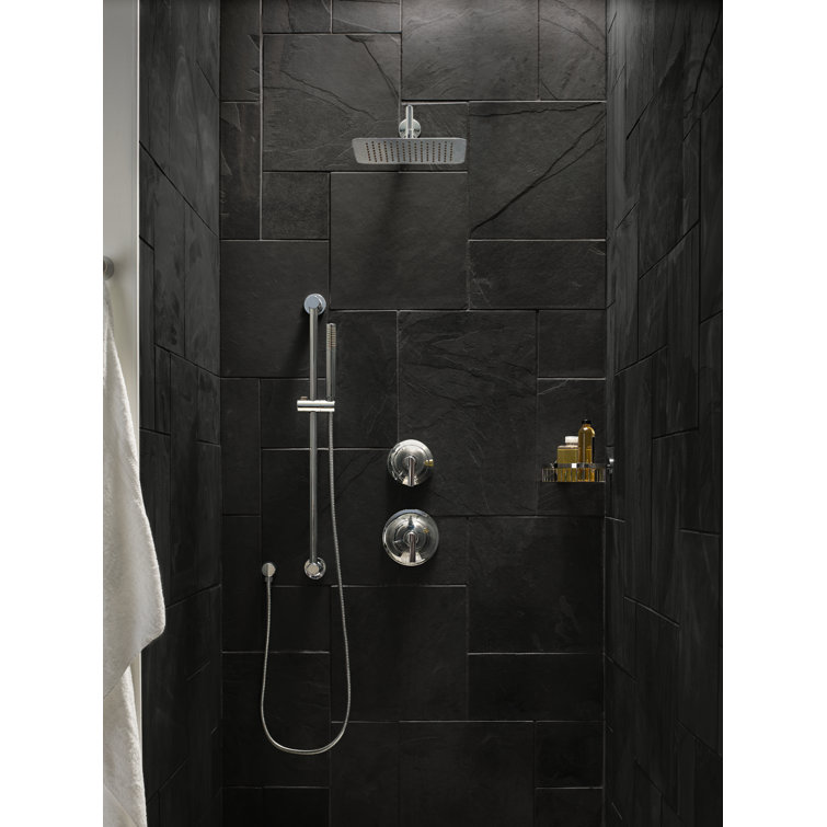 Chrome 12-Inch Square Wall Mounted Rain Shower Head