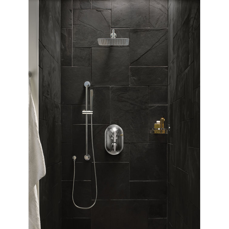 Chrome 12-Inch Square Wall Mounted Rain Shower Head