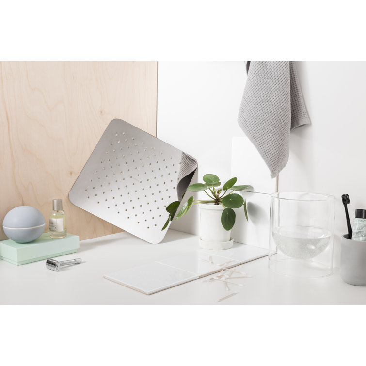 Chrome 12-Inch Square Wall Mounted Rain Shower Head