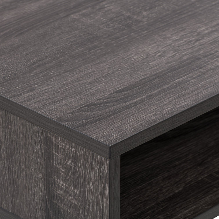 Gray Wood Writing Desk with Drawer and Silver Legs