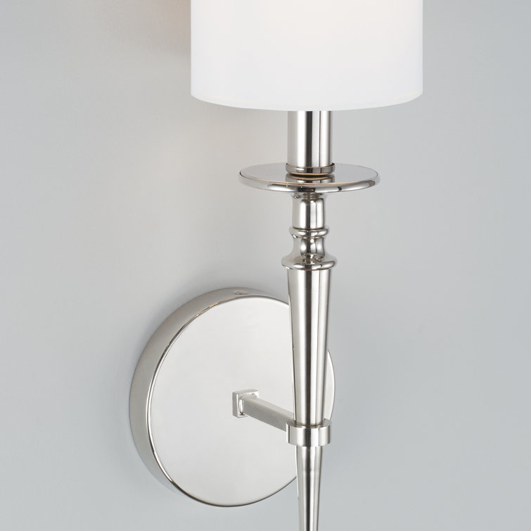 Polished Nickel Fabric Shade Wall Sconce