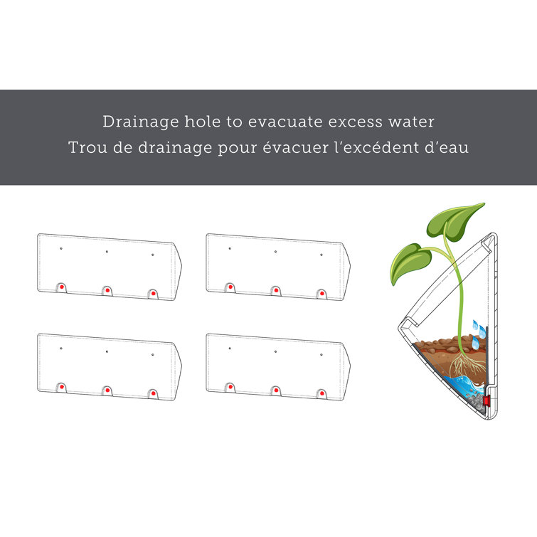 White Polyethylene Resin Outdoor Wall Planter Set