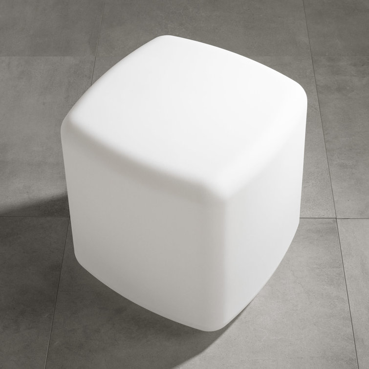 Dalya 16'' White Polyethylene Resin Outdoor Side Table