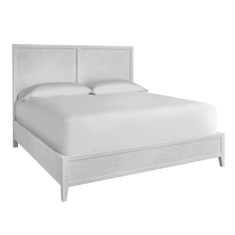 White King Wood Frame Panel Bed with Storage Drawers