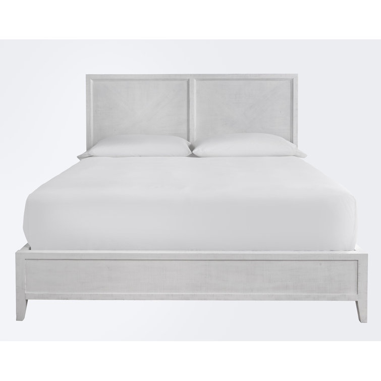 White King Wood Frame Panel Bed with Storage Drawers