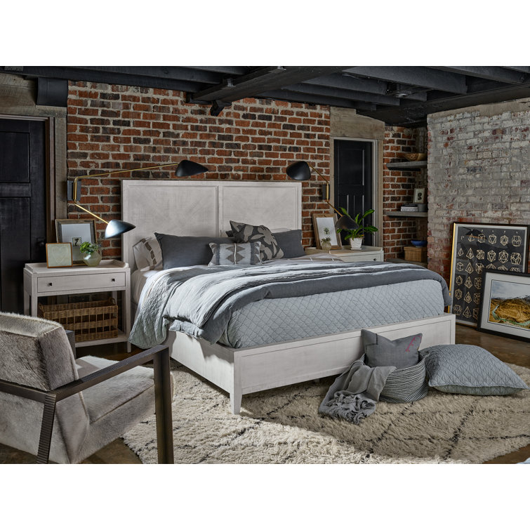 White King Wood Frame Panel Bed with Storage Drawers