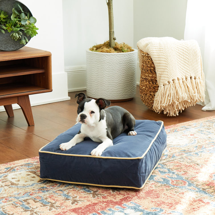 Extra Small Denim Chew Resistant Pillow Dog Bed