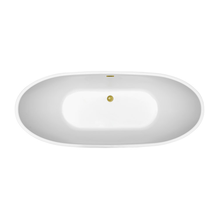Glossy White Acrylic Freestanding Clawfoot Bathtub
