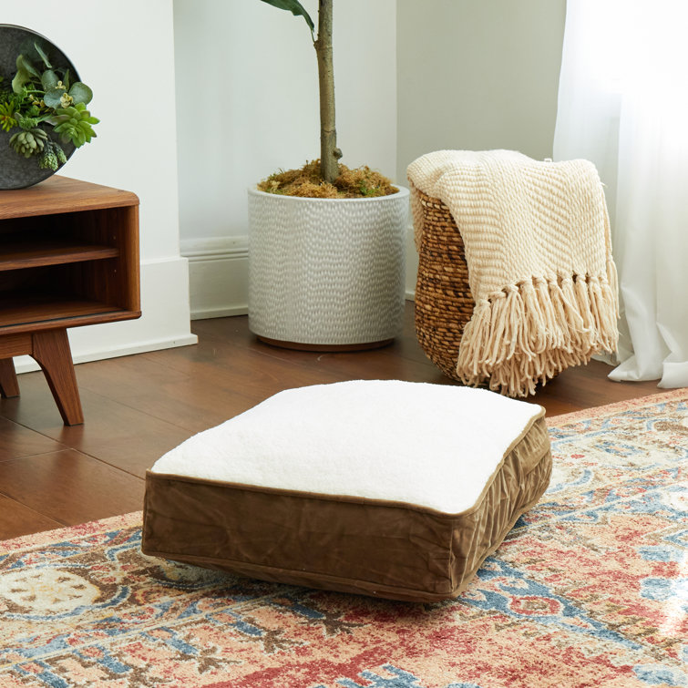 Extra Small Latte Sherpa Chew Resistant Dog Bed