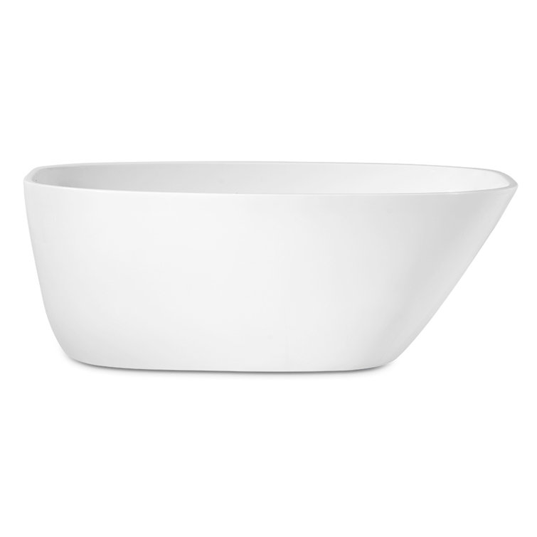 White Acrylic Freestanding Clawfoot Soaking Bathtub