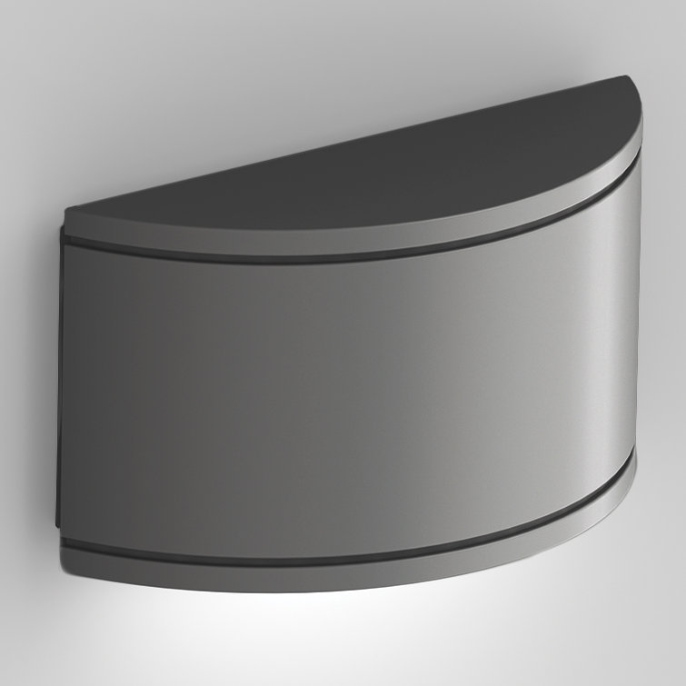 Graphite Crescent LED Outdoor Wall Sconce, Energy-Efficient, Dimmable