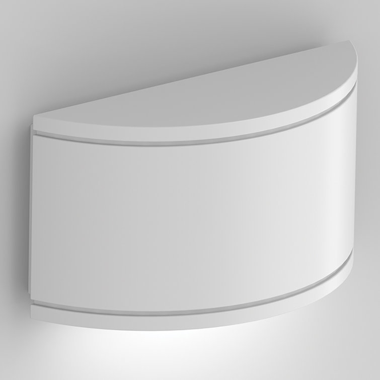 Crescent Minimalist White Aluminum LED Outdoor Wall Sconce
