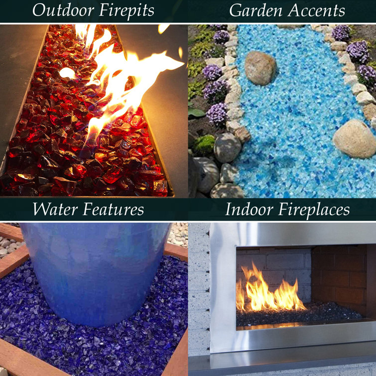 Crystal Reflective Tempered Fire Glass, 20 lb Bag