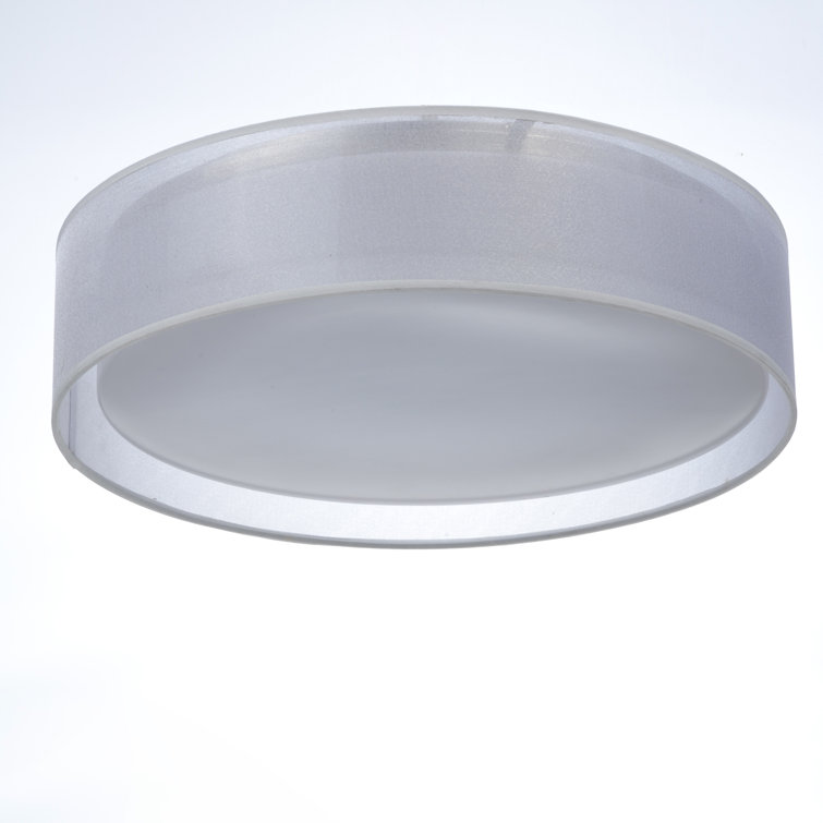 White Organza 16'' LED Flush Mount Ceiling Light with Acrylic Shade