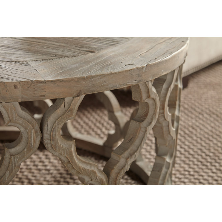 Traditional Round Brown Wood Occasional Coffee Table