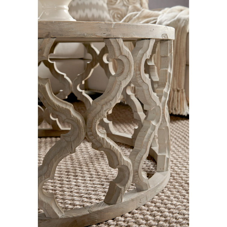 Traditional Round Brown Wood Occasional Coffee Table