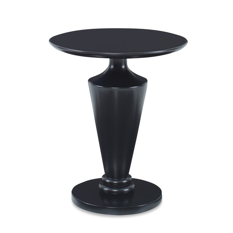 Black Mahogany Round Pedestal Accent Table