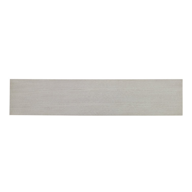 Gray Oak and Silver Pedestal Console Table