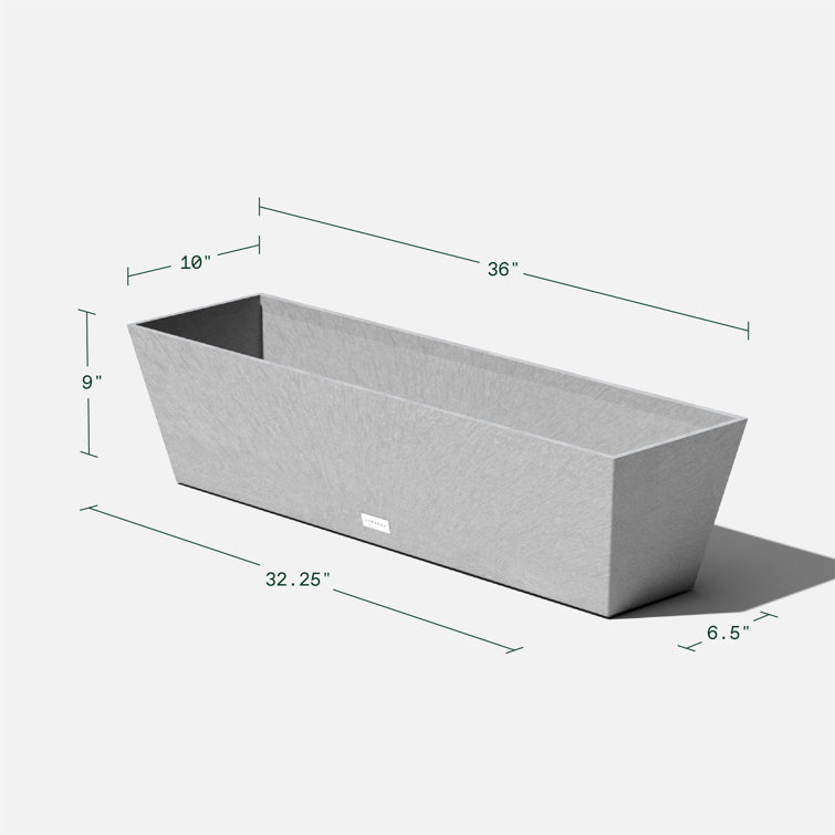 Gray 36" Recycled Plastic Outdoor Window Box Planter Set