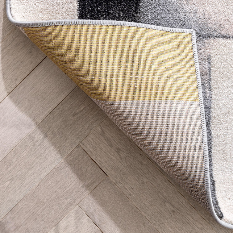 Modern Geometric Gold Synthetic 8' x 10' Easy-Care Area Rug